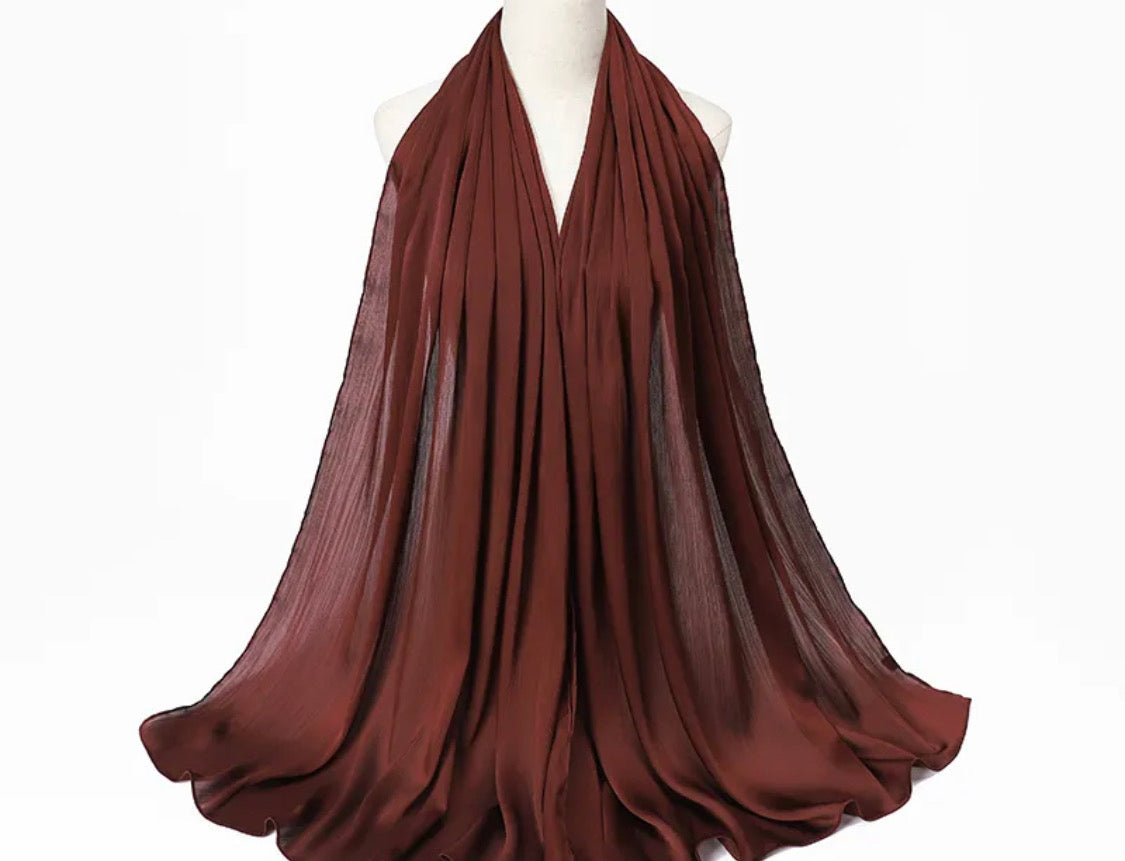 Satin Silk Crinkled Hijab