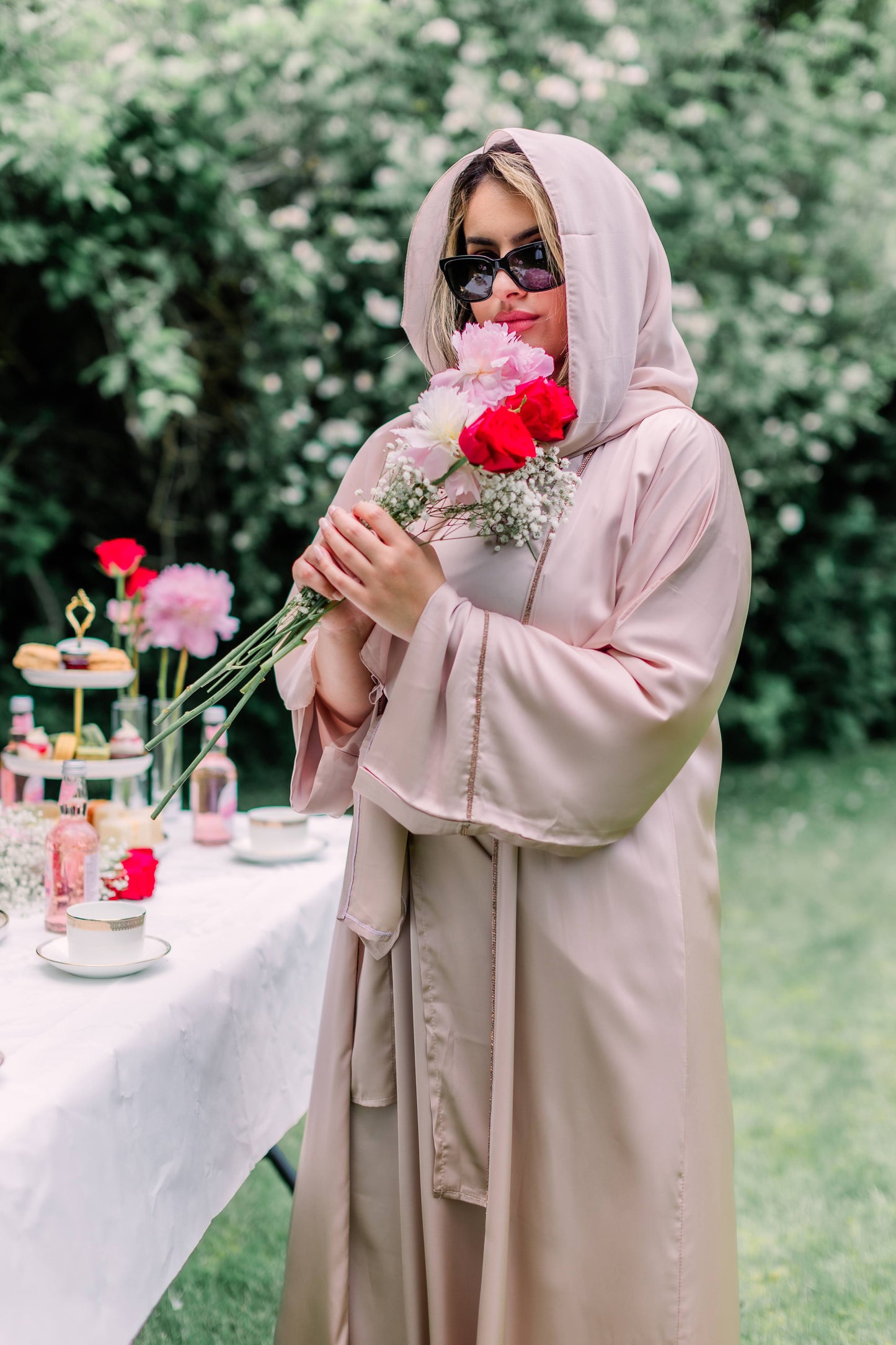 Pink Inner Layered Abaya