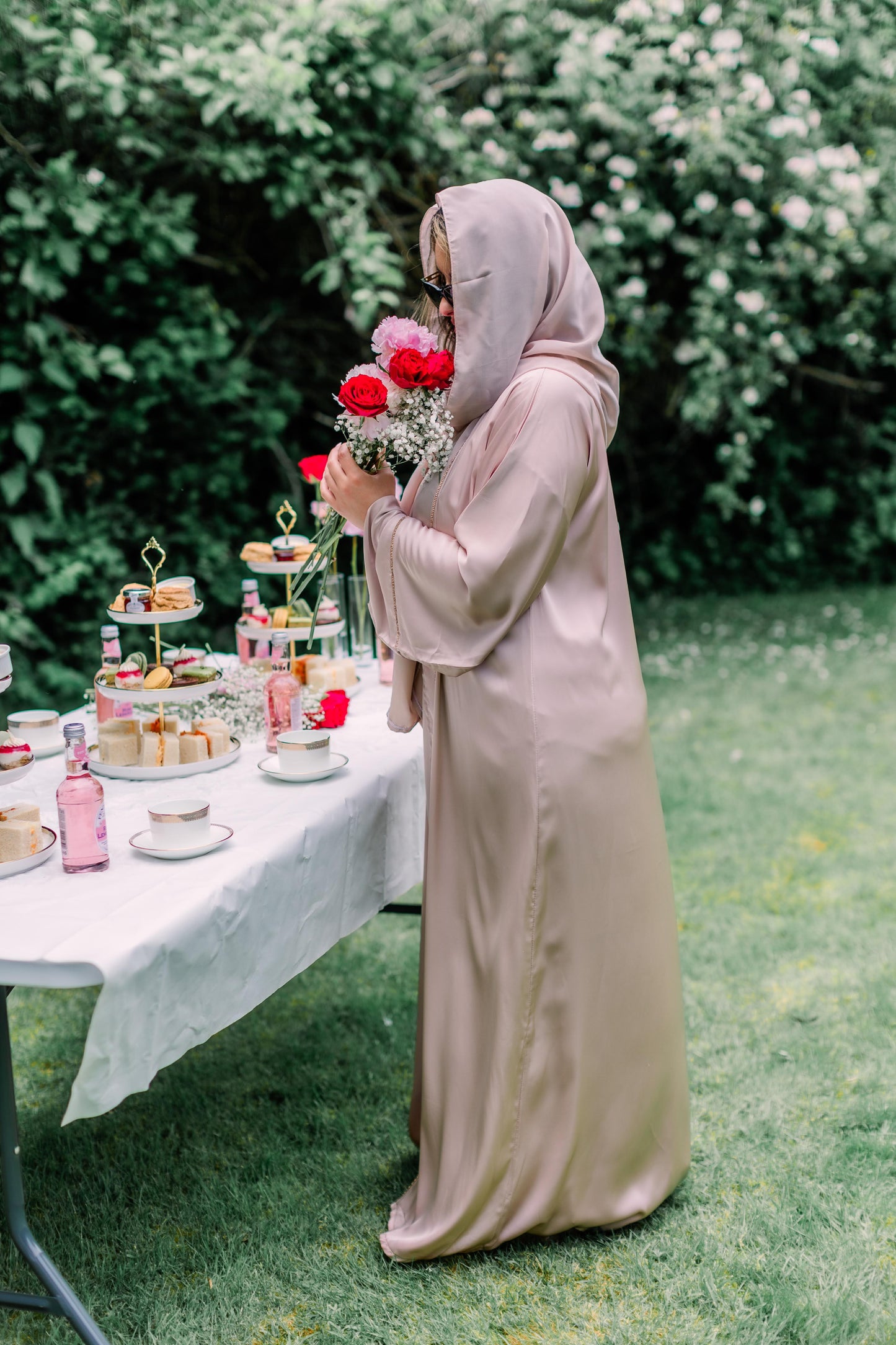 Pink Inner Layered Abaya