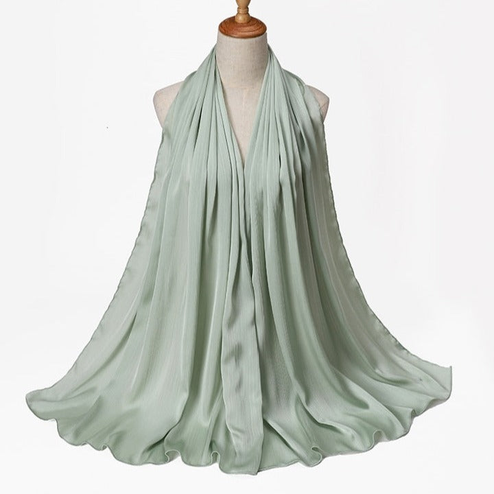 Satin Silk Crinkled Hijabs