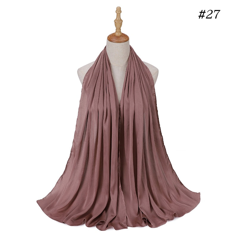 Satin Silk Crinkled Hijabs