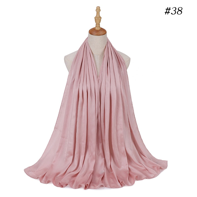 Satin Silk Crinkled Hijab