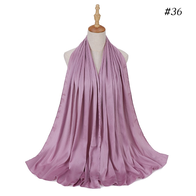 Satin Silk Crinkled Hijabs