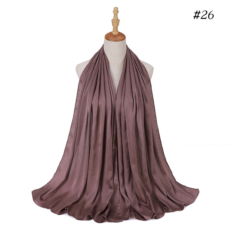 Satin Silk Crinkled Hijab