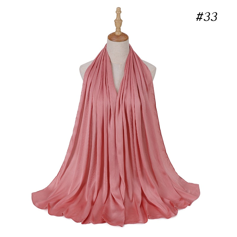 Satin Silk Crinkled Hijab