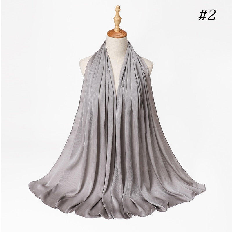 Satin Silk Crinkled Hijabs