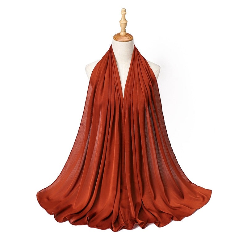 Satin Silk Crinkled Hijabs