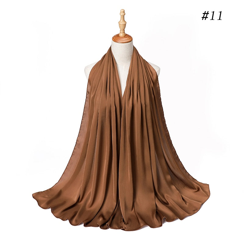 Satin Silk Crinkled Hijab