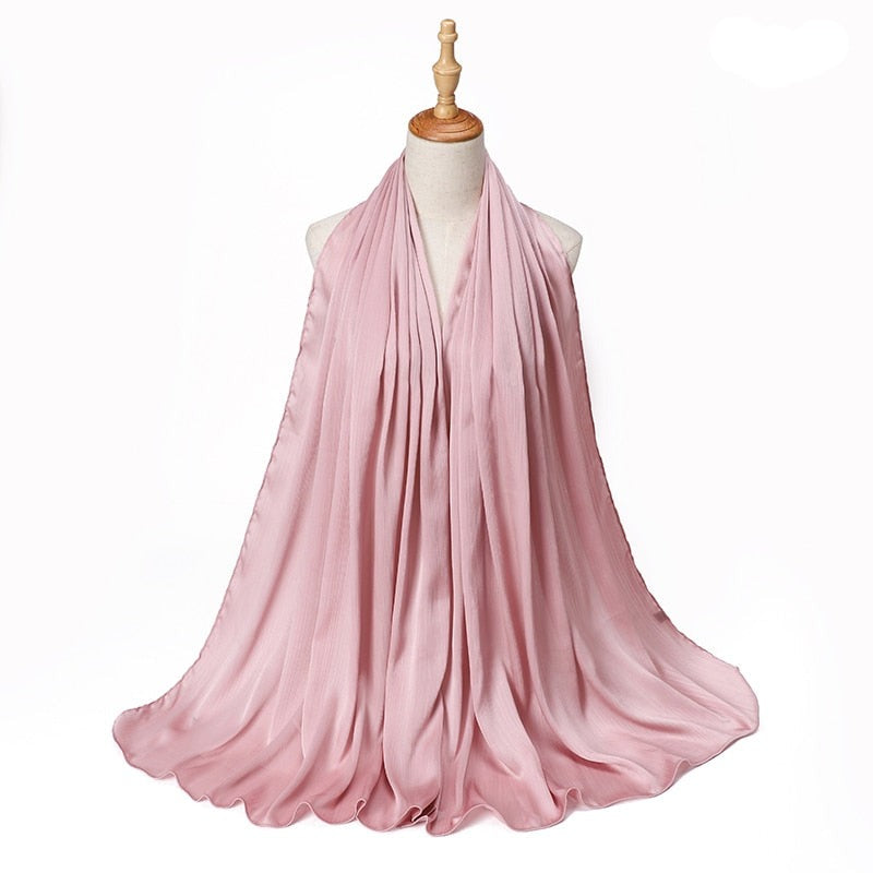 Satin Silk Crinkled Hijab