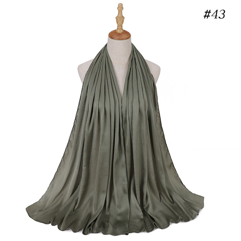 Satin Silk Crinkled Hijab