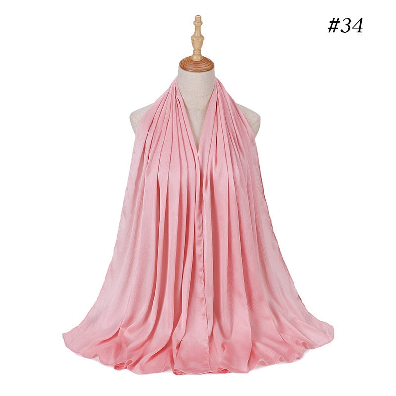 Satin Silk Crinkled Hijab