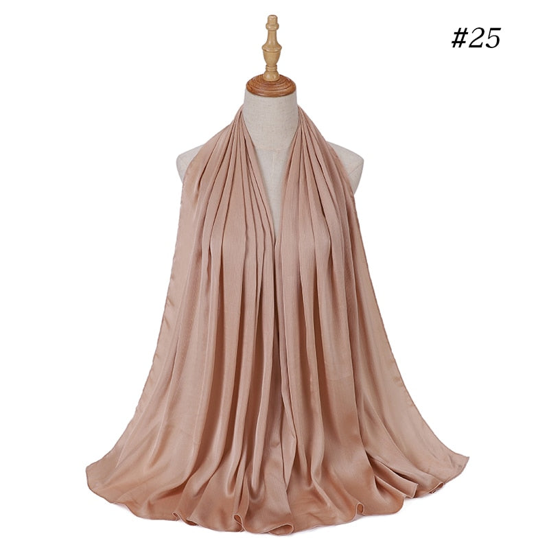 Satin Silk Crinkled Hijab