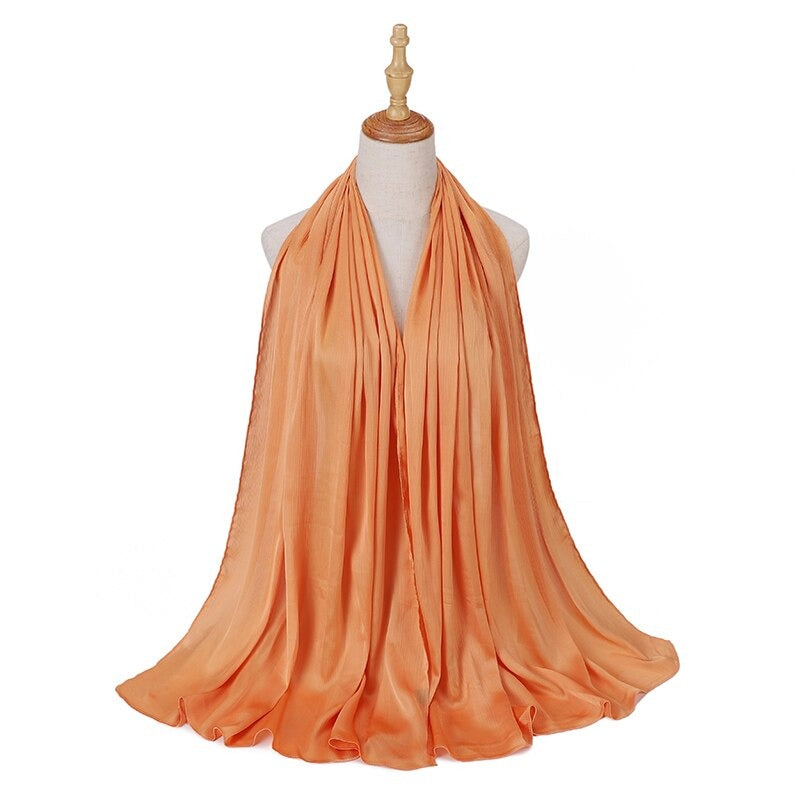Satin Silk Crinkled Hijab