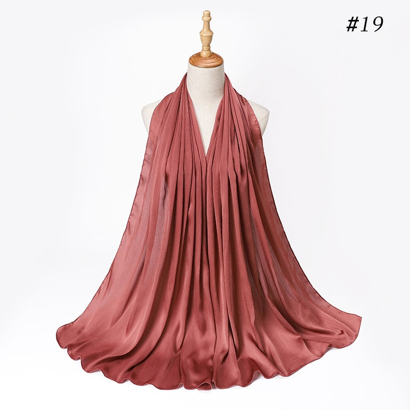 Satin Silk Crinkled Hijabs