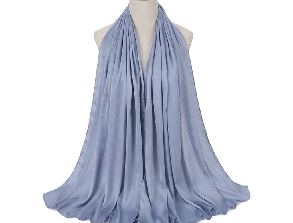 Satin Silk Crinkled Hijab