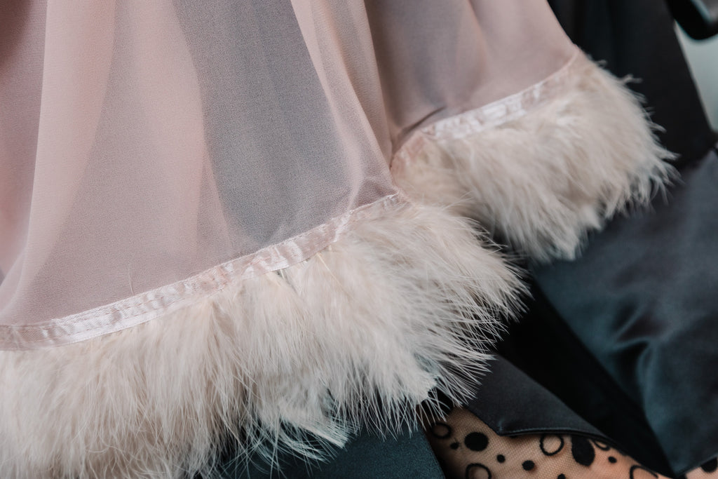 Chiffon Feather Trimmed Hijab