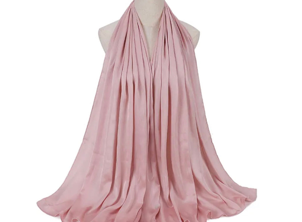Satin Silk Crinkled Hijab