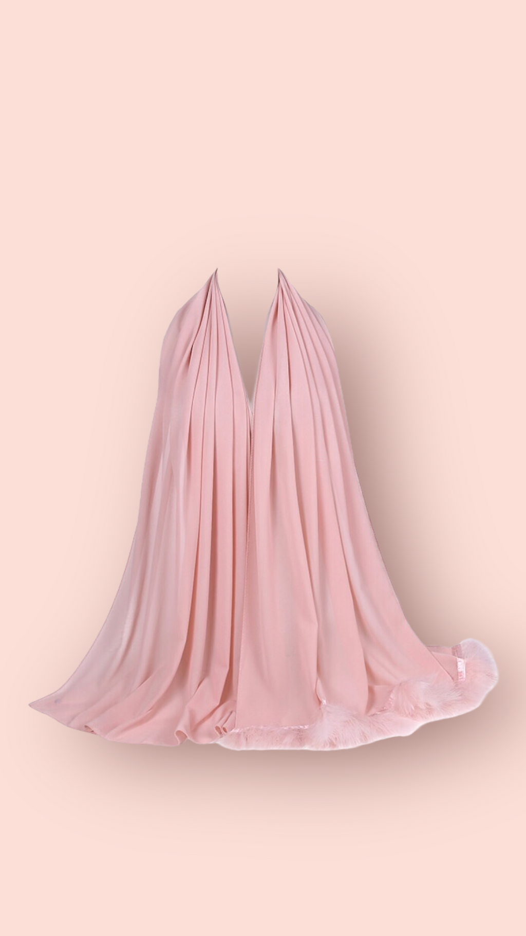 Chiffon Feather Trimmed Hijab