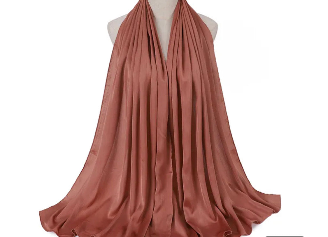 Satin Silk Crinkled Hijabs