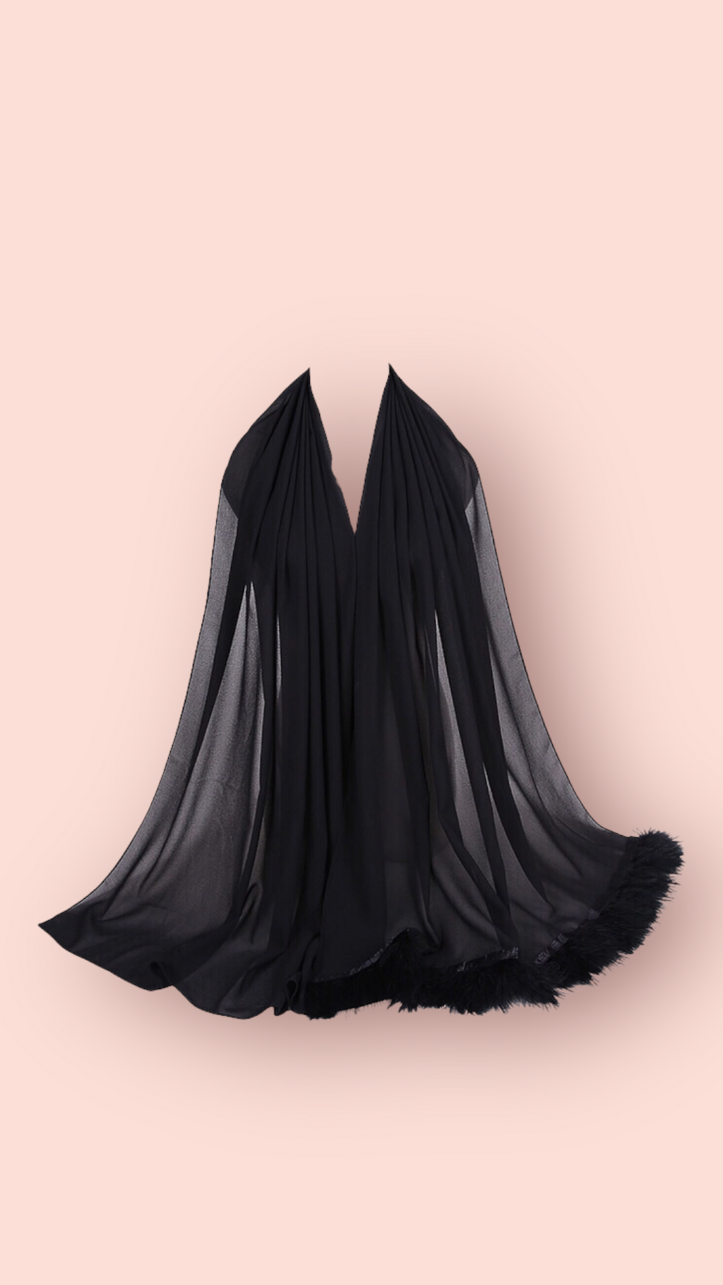 Chiffon Feather Trimmed Hijab