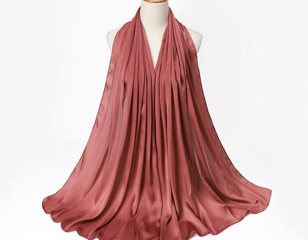 Satin Silk Crinkled Hijab