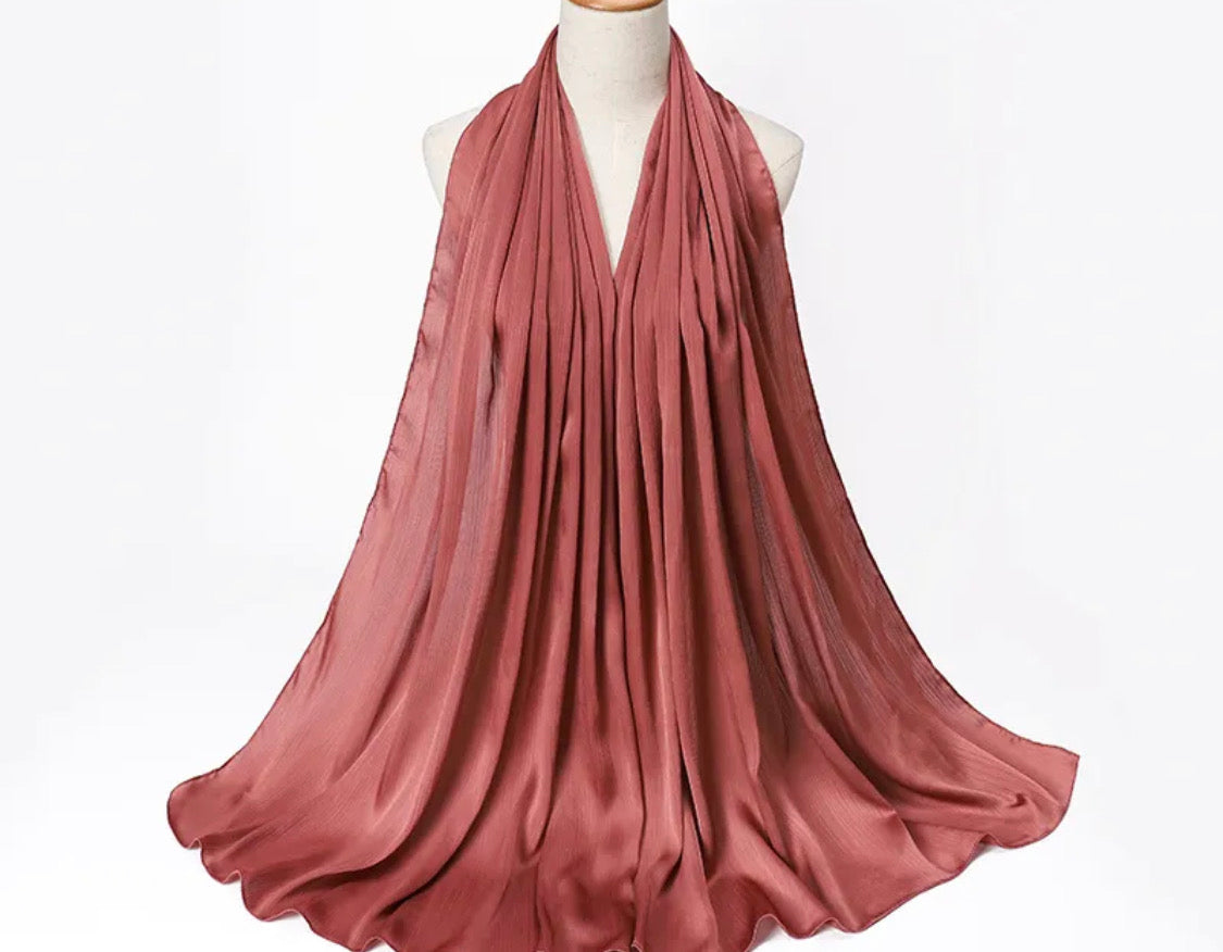 Satin Silk Crinkled Hijabs