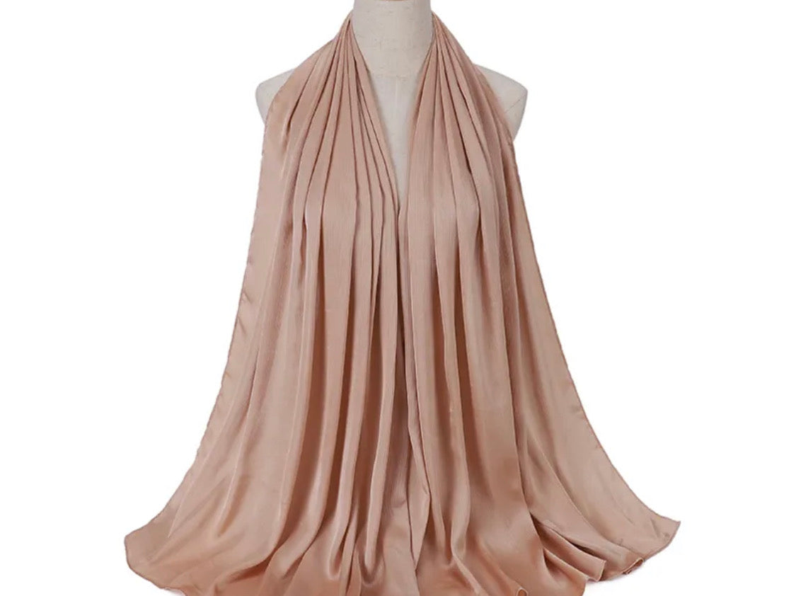 Satin Silk Crinkled Hijabs