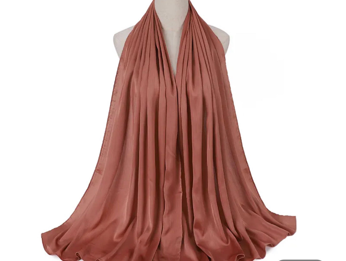 Satin Silk Crinkled Hijabs