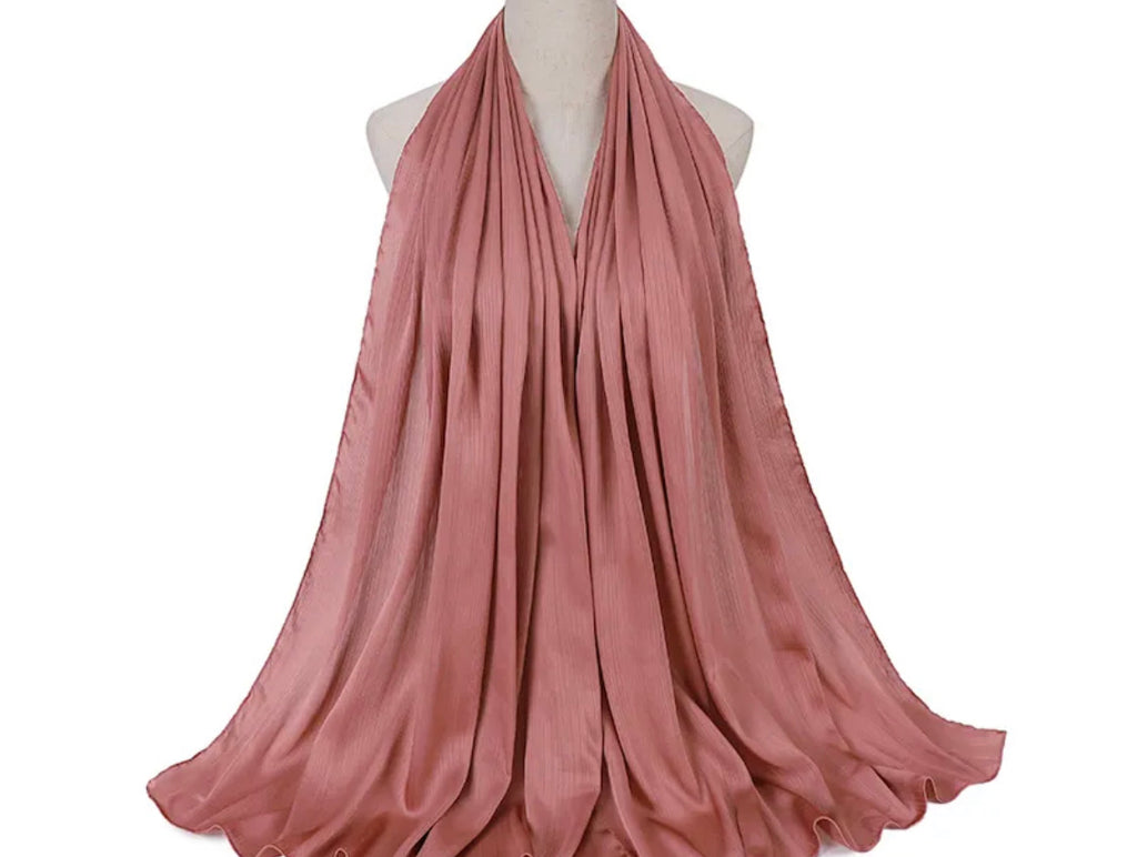 Satin Silk Crinkled Hijab