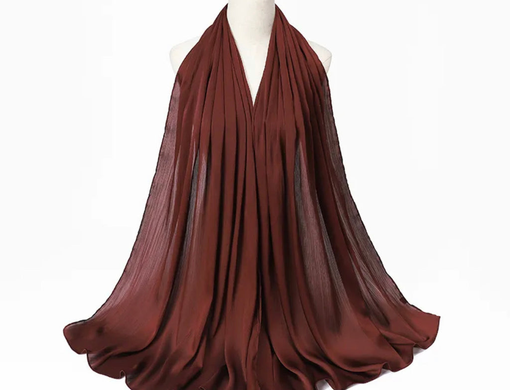 Satin Silk Crinkled Hijab