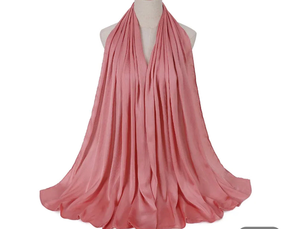 Satin Silk Crinkled Hijab