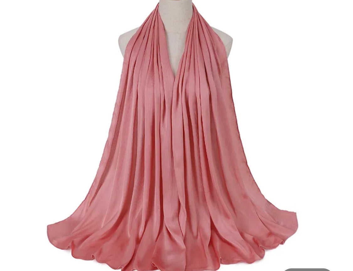 Satin Silk Crinkled Hijabs