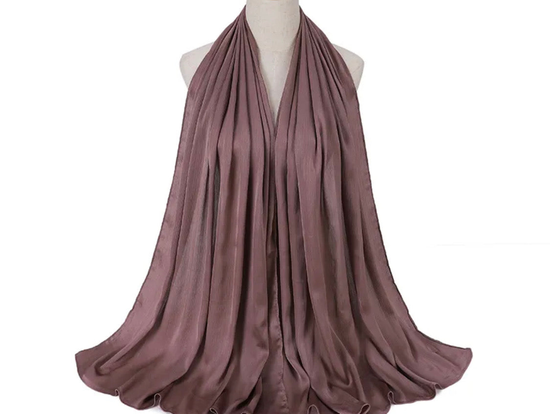 Satin Silk Crinkled Hijabs