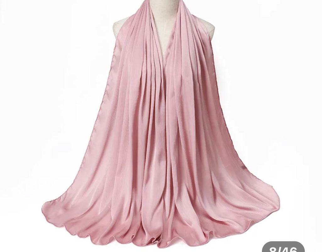 Satin Silk Crinkled Hijab