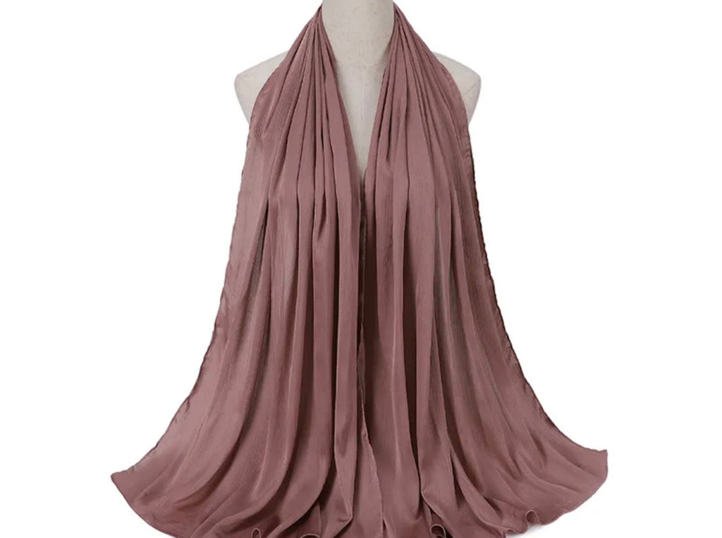 Satin Silk Crinkled Hijab