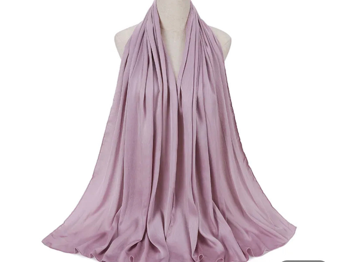 Satin Silk Crinkled Hijabs