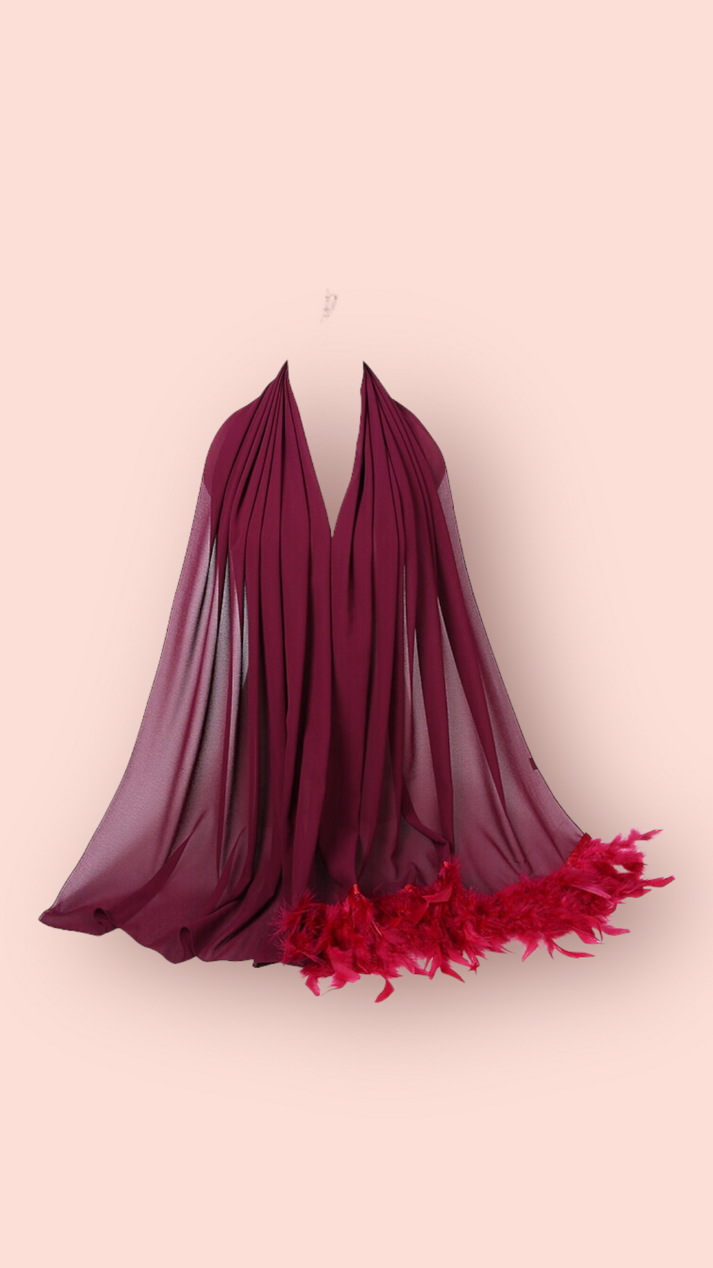 Chiffon Feather Trimmed Hijab
